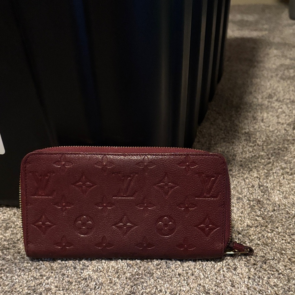 W1 Louis Vuitton Deep Red Monogram Wallet VINTAGE AUTHENTIC